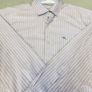 Tommy Bahama Men's The Newport Coast Shirt Button Down Lavender Striped Size XXL